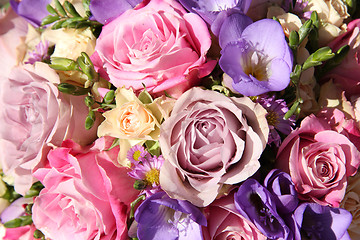 Image showing pink and purple wedding bouquet