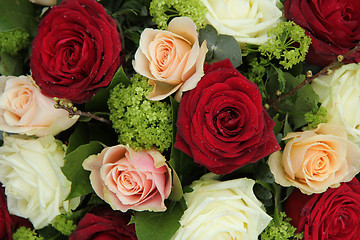 Image showing Bridal arrangement in pink, red and white