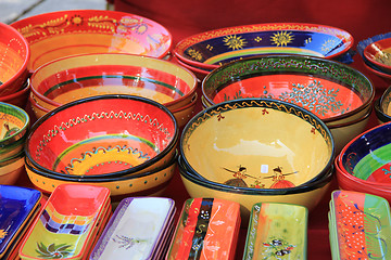 Image showing Colorful pottery