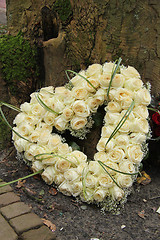 Image showing Heart shaped sympathy flowers