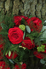 Image showing Red rose flower arrangement