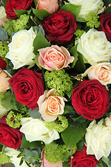 Image showing Bridal arrangement in pink, red and white