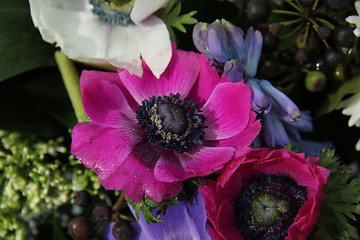 Image showing Anemones in bridal arrangement