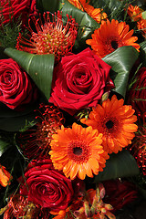 Image showing Orange and red bouquet
