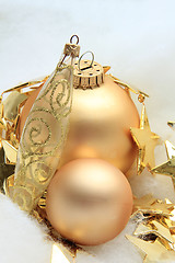 Image showing Golden Christmas decorations