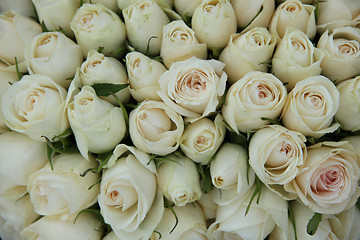 Image showing Group of white roses, wedding decorations