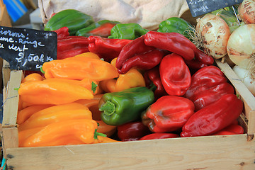 Image showing Peppers at a market