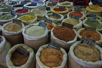 Image showing Herbs and spices at a French market