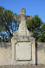 Image showing Cross ornament at a French cemetary