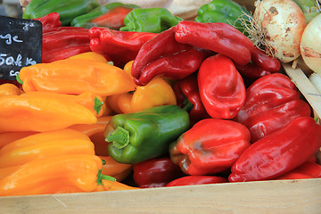 Image showing Peppers at a market