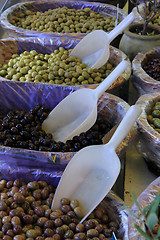 Image showing Olives at a french market
