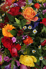 Image showing Flower arrangement in bright colors