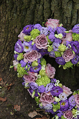 Image showing Heart shaped sympathy flowers