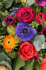 Image showing Wildflower arrangement in bright colors