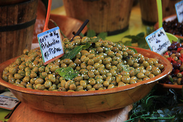 Image showing Olives at a French market