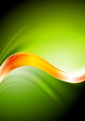 Image showing Green and orange vector waves