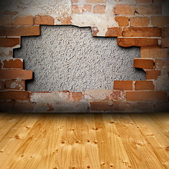 Image showing interior background with cracked wall