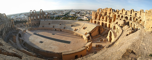 Image showing 	El Djem Amphitheatre panorama