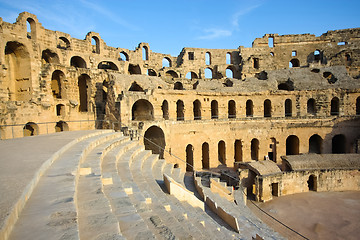 Image showing 	El Djem, Amphitheatre, auditorium