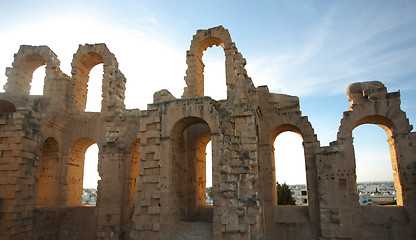 Image showing 	El Djem Amphitheatre arches