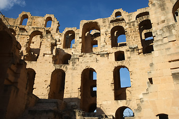 Image showing 	El Djem Amphitheatre ruinous walls