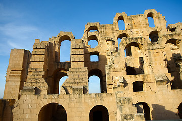 Image showing El Djem Amphitheatre walls