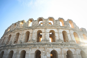 Image showing Amphitheater in El Djem from outside