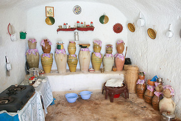 Image showing Kitchen of troglodyte home.