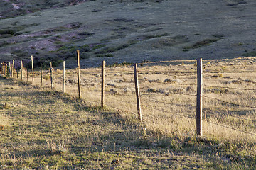 Image showing cattle fence on prairie