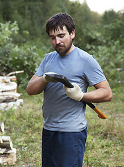 Image showing Lumberman with an axe