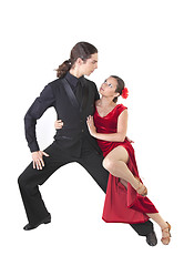 Image showing Young couple dancing tango