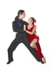 Image showing Young couple dancing tango