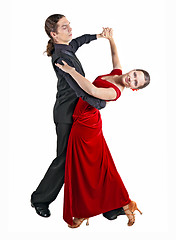 Image showing Young couple dancint waltz