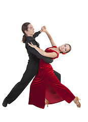 Image showing Young couple dancint waltz