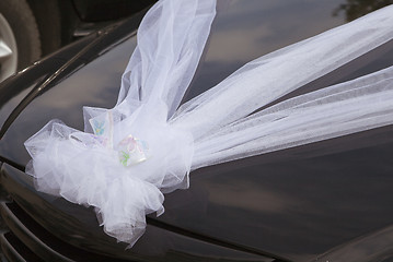 Image showing Wedding car decoration