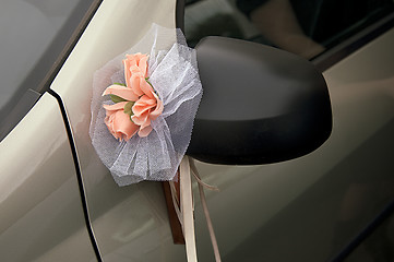 Image showing Wedding car decoration