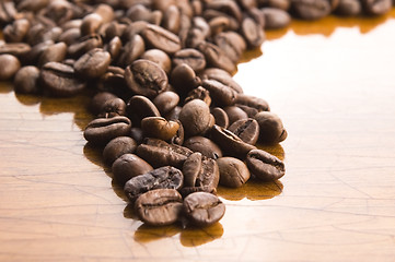 Image showing Coffee on wooden background 