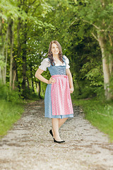 Image showing woman in bavarian traditional dirndl