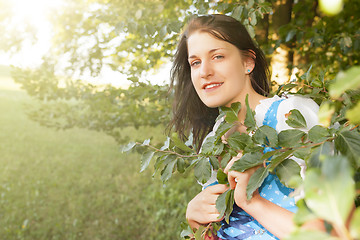 Image showing woman in bavarian traditional dirndl