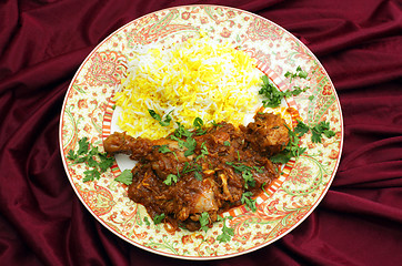 Image showing Butter chicken high angle