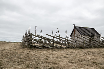 Image showing Old farmhouse in the field