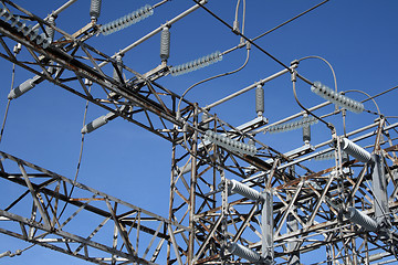 Image showing Insulators of high voltage electricity plant