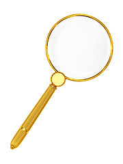 Image showing Golden magnifying glass