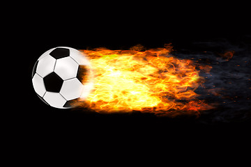 Image showing Soccer ball in flames