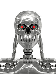 Image showing Metallic cyborg isolated on white