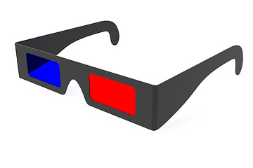 Image showing Anaglyph 3D glasses isolated on white