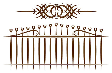 Image showing Vector Tribal set. Fence and pattern