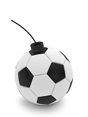 Image showing Soccer ball bomb on white