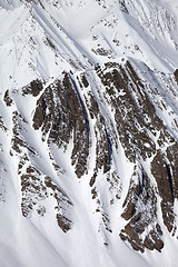 Image showing Winter rocks in snow