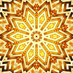 Image showing Shiny golden kaleidoscope star